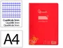 Liderpapel Cuaderno Espiral A4 Pautaguía Cuadro 3mm Rojo