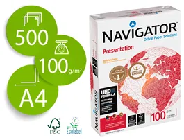 Navigator Papel DIN A4 100 gramos Multiuso Ink-jet y Láser, Paquete 500 Hojas