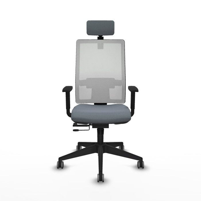 PIQUERAS Y CRESPO Silla de oficina Horna con mecanismo Sincro/Traslack, Gris y Blanco