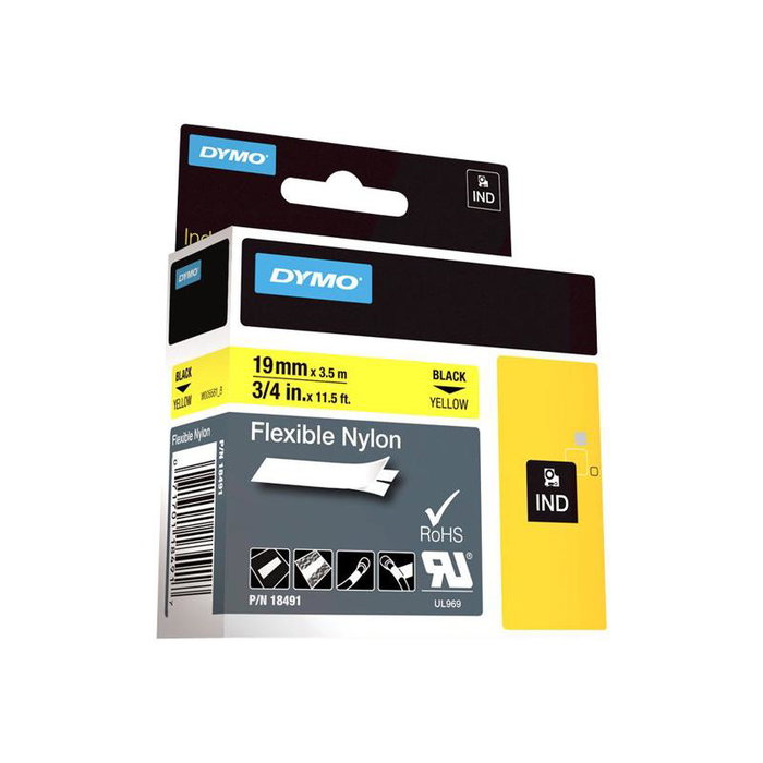 Dymo Schriftband Etiqueta (18491) - Negro Amarillo, Ref. S0718090
