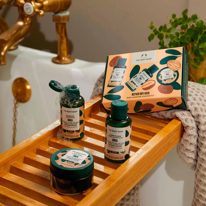 The Body Shop Champú Reparador Intenso de Karité Shea 60 ml - Para Cabello Seco, Vegano, 92% Ingredientes Naturales, Brillo e Hidratación