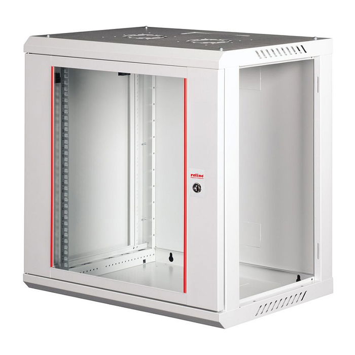 ROLINE Bastidor de Pared 19 Pulgadas 12HE Gris (26.21.0125), Gabinete para Rack 600 x 450 mm, Capacidad 80 kg, Incluye Guía de Montaje
