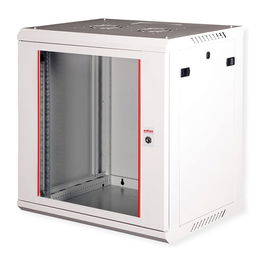 ROLINE Bastidor de Pared 19 Pulgadas 12HE Gris (26.21.0125), Gabinete para Rack 600 x 450 mm, Capacidad 80 kg, Incluye Guía de Montaje