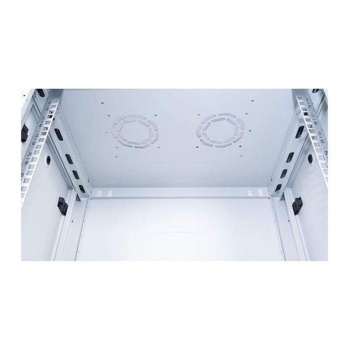 ROLINE Bastidor de Pared 19 Pulgadas 12HE Gris (26.21.0125), Gabinete para Rack 600 x 450 mm, Capacidad 80 kg, Incluye Guía de Montaje