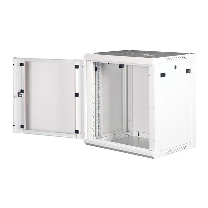 ROLINE Bastidor de Pared 19 Pulgadas 12HE Gris (26.21.0125), Gabinete para Rack 600 x 450 mm, Capacidad 80 kg, Incluye Guía de Montaje