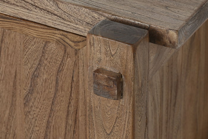 DKD Home Decor Mueble TV Oriental 181 cm Madera Reciclada Olmo Natural 4 Puertas Ancho 181 x Fondo 45 x Alto 48 cm