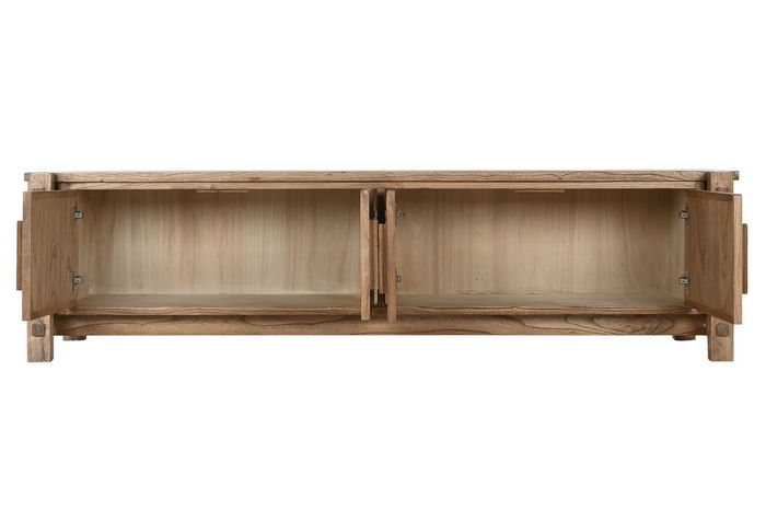 DKD Home Decor Mueble TV Oriental 181 cm Madera Reciclada Olmo Natural 4 Puertas Ancho 181 x Fondo 45 x Alto 48 cm