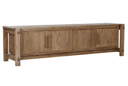 DKD Home Decor Mueble TV Oriental 181 cm Madera Reciclada Olmo Natural 4 Puertas Ancho 181 x Fondo 45 x Alto 48 cm