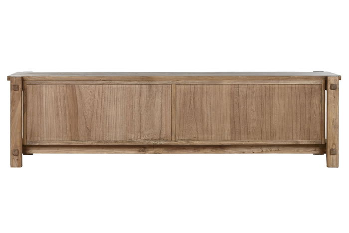 DKD Home Decor Mueble TV Oriental 181 cm Madera Reciclada Olmo Natural 4 Puertas Ancho 181 x Fondo 45 x Alto 48 cm