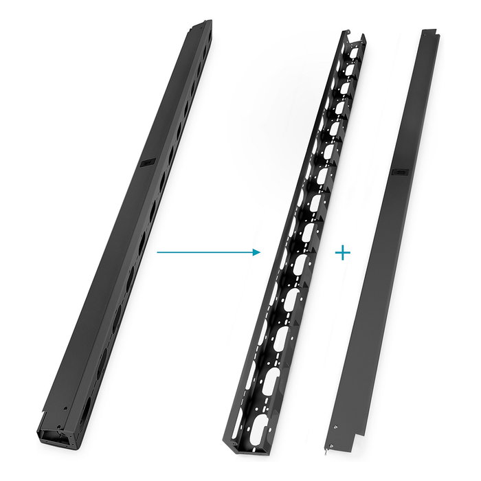 Digitus Canales para Conducción de Cables para Armarios de Red y Servidores 42U Acero Negro 2 Piezas