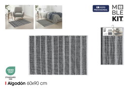 Moblekit Alfombra de Algodón 60x90 Negro-Blanco
