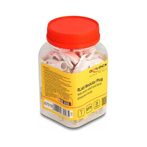 DeLOCK Juego de 25 Conectores RJ45 Modulares con Alivio de Tensión y Protección para Cat.7 DeLOCK Juego de 25 Conectores RJ45 Modulares con Alivio de Tensión y Protección para Cat.7