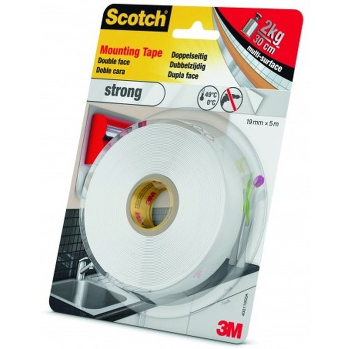 Scotch Cinta doble cara de montaje para interiores 19mmx5m Scotch Cinta doble cara de montaje para interiores 19mmx5m