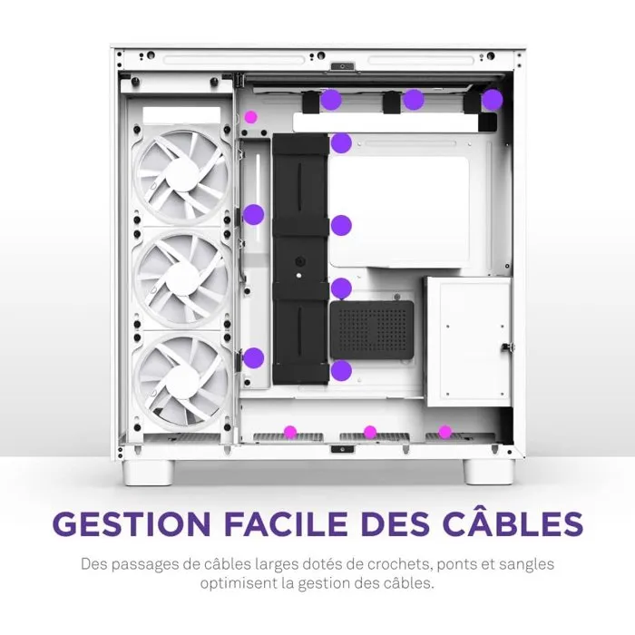 Nzxt Caja Semitorre H9 Elite Cristal Templado Soporte RGB Blanco