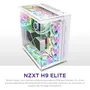 Nzxt Caja Semitorre H9 Elite Cristal Templado Soporte RGB Blanco