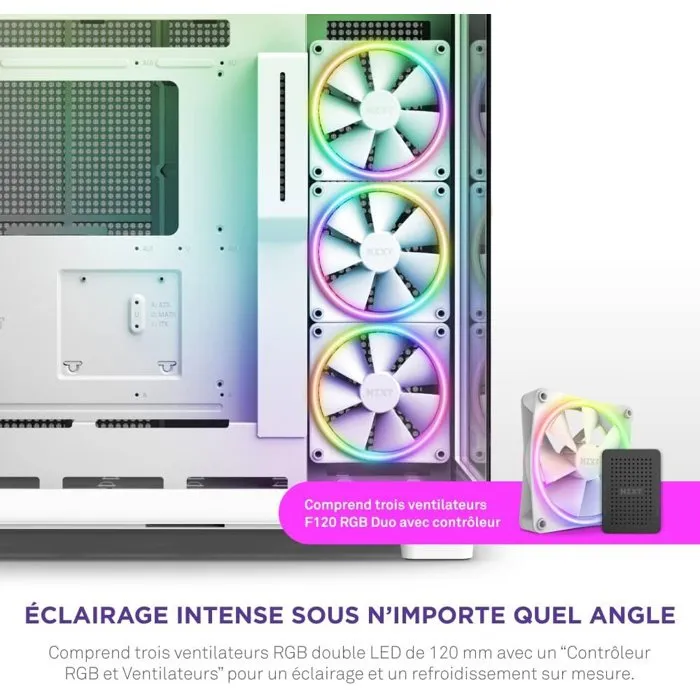Nzxt Caja Semitorre H9 Elite Cristal Templado Soporte RGB Blanco