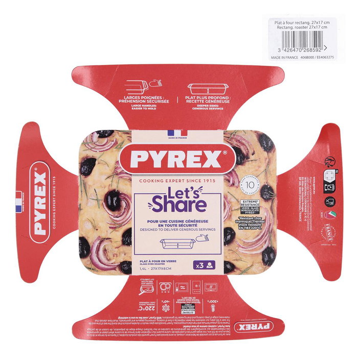 Fuente Rectangular Horno Boro Let'S Share Pyrex® 27,5x16,9x6 cm