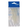Edm Bridas de nylon 2,5 x 100 mm, Alta Calidad, Bolsa de 25 unidades, Color Blanco