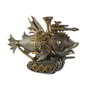 DKD Home Decor Figura de Resina Pez Gris y Multicolor