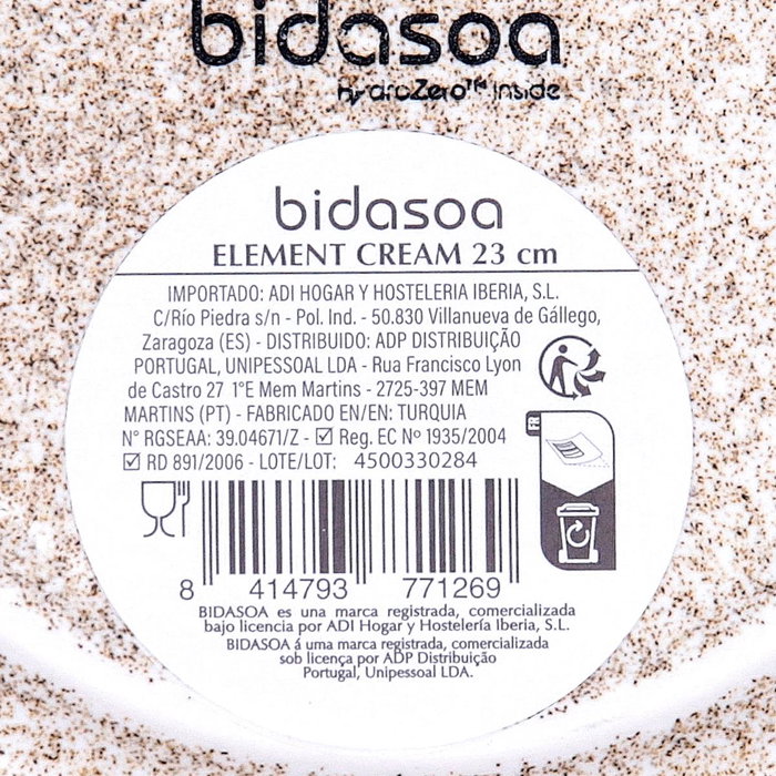 Bidasoa Plato Hondo Element Hydrozero 23 cm (6 Unidades) beige