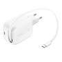 Belkin BOOST Charge Pro 45W Dual GaN con cable USB-C retráctil Blanco