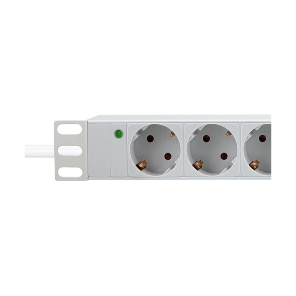 LogiLink PDU de 19 pulgadas 9er Steckdosenleiste Gris claro