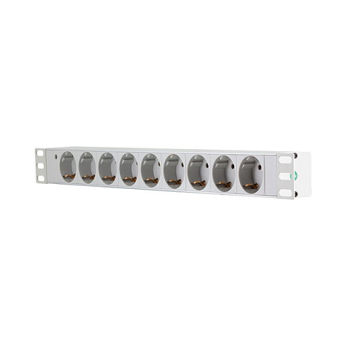 LogiLink PDU de 19 pulgadas 9er Steckdosenleiste Gris claro