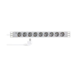 LogiLink PDU de 19 pulgadas 9er Steckdosenleiste Gris claro