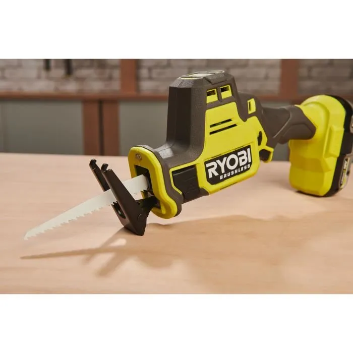 Ryobi Sierra Alternativa Una Mano Sin Escobillas 18V AAAOB86319 Compacta 0-3000 cp/min Recorrido 16mm Madera 90mm Ryobi Sierra Alternativa Una Mano Sin Escobillas 18V AAAOB86319 Compacta 0-3000 cp/min Recorrido 16mm Madera 90mm