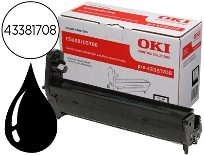 Oki Unidad de tambor 43381708 Negro para C5600/C5700 Oki Unidad de tambor 43381708 Negro para C5600/C5700