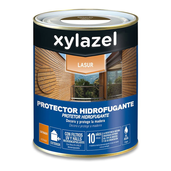 Xylazel Lasur decorativo al agua nogal satinado 750 ml protector madera exterior hidrofugante Xylazel Lasur decorativo al agua nogal satinado 750 ml protector madera exterior hidrofugante