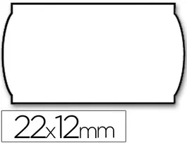 Meto Etiquetas Meto Onduladas 22x12 mm Lisa Removible Blanca Rollo 1500 Etiquetas