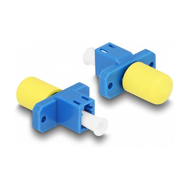 DeLOCK Acoplador híbrido de fibra óptica LC Simplex hembra a ST Simplex hembra azul
