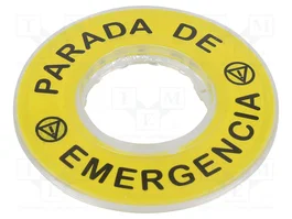 Schneider Electric Etiqueta Harmony XB4 Parada de Emergencia de Ø60mm en Amarillo