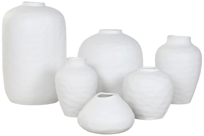 DKD Home Decor Jarrón de Gres Blanco Artesanal Almeira 26x26x26 cm DKD Home Decor Jarrón de Gres Blanco Artesanal Almeira 26x26x26 cm