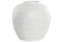DKD Home Decor Jarrón de Gres Blanco Artesanal Almeira 26x26x26 cm