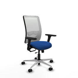 PIQUERAS Y CRESPO Silla de oficina Zulema con mecanismo Sincro/Traslack, Azul y Blanco