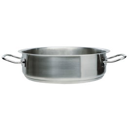 1946 Cacerola Baja Sin Tapa Acero Inoxidable 18/10 Diámetro 50 cm Capacidad 20 L Apta Inducción Vitrocerámica Gas Eléctrica