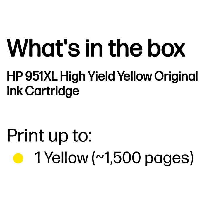 HP Cartucho de tinta original 951XL Amarillo (CN048AE) de alto rendimiento HP Cartucho de tinta original 951XL Amarillo (CN048AE) de alto rendimiento