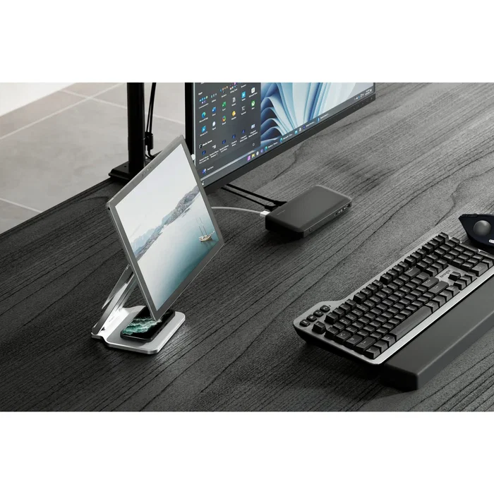 Kensington K58277WW Soporte Elevador Ergonómico para Microsoft Surface Pro y Go - Plegable, con Gestión de Cables - Diseñado para Surface Pro 7/8/9/10 y Go 2/3/4 - Color Platino