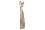 DKD Home Decor Set de 3 Figuras de Gatos en Albasia Natural y Blanco