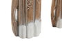 DKD Home Decor Set de 3 Figuras de Gatos en Albasia Natural y Blanco