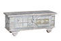 Giner y Colomer Baúl Madera de Mango Blanco Envejecido 46 x 116 x 40 cm