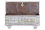 Giner y Colomer Baúl Madera de Mango Blanco Envejecido 46 x 116 x 40 cm