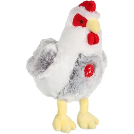 Gipsy Toys GIP3268060703546 Pollo de Peluche con Sonidos, 22 cm, Blanco/Gris
