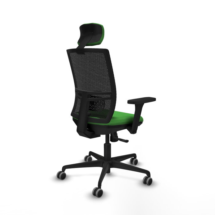 PIQUERAS Y CRESPO Silla de oficina Yunquera con mecanismo Sincro, Verde y Negro