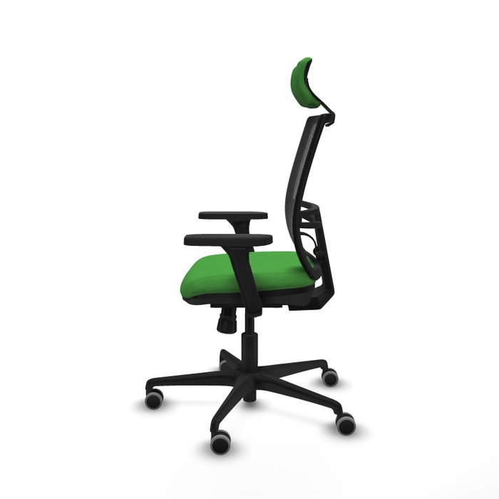PIQUERAS Y CRESPO Silla de oficina Yunquera con mecanismo Sincro, Verde y Negro