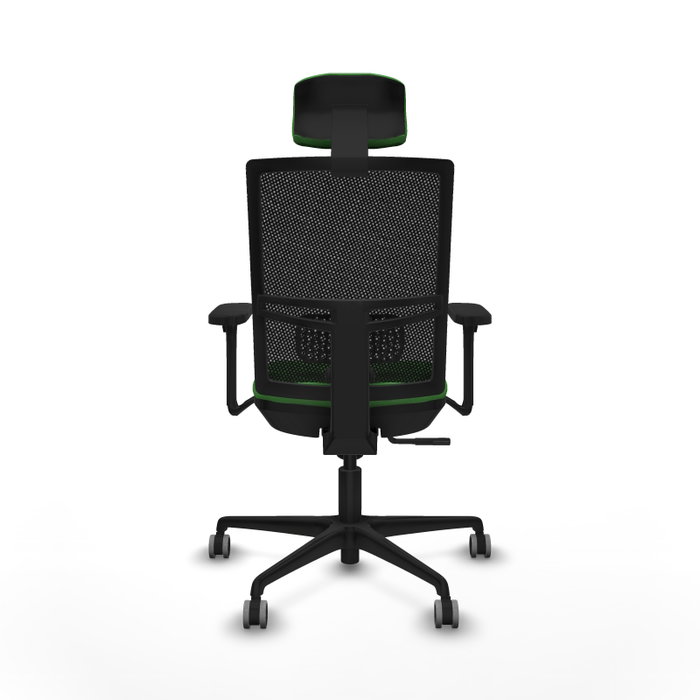 PIQUERAS Y CRESPO Silla de oficina Yunquera con mecanismo Sincro, Verde y Negro