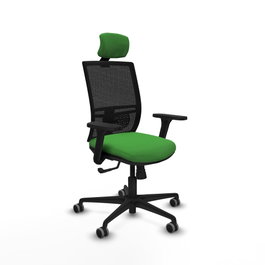 PIQUERAS Y CRESPO Silla de oficina Yunquera con mecanismo Sincro, Verde y Negro