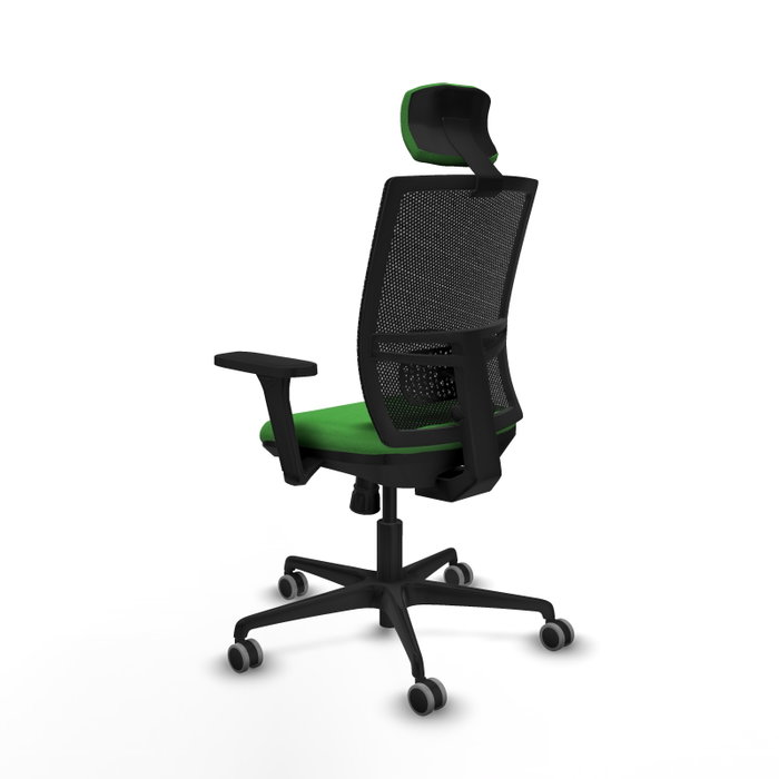 PIQUERAS Y CRESPO Silla de oficina Yunquera con mecanismo Sincro, Verde y Negro